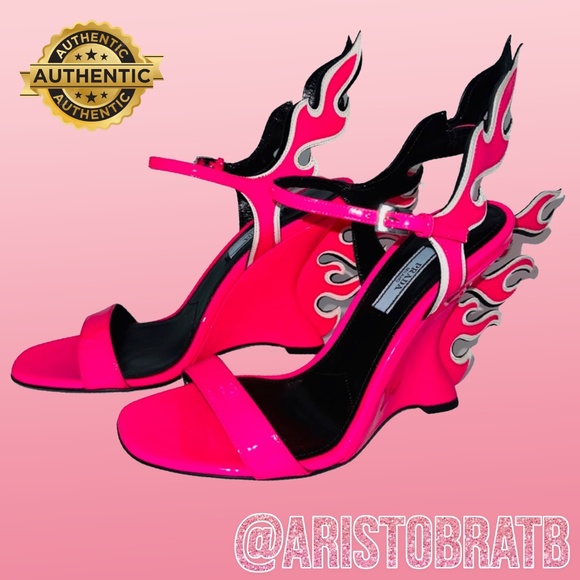 Prada Shoes - **NEW** PRADA FLAME HEELS in Neon Pink 37.5